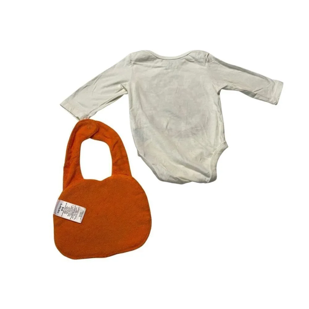 Carter's Baby Infant My First Thanksgiving Bodysuit Pumpkin Bib Set Halloween
